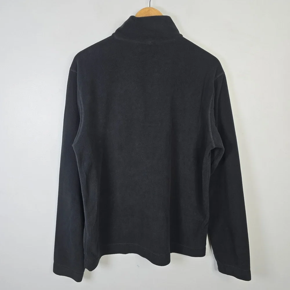 RAINS Addis Mens Fleece Quarter Zip Pullover Sweater Black Mock Neck Size M